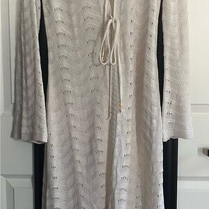 Cream Knit Long Sleeve Cardigan Duster or Beachwear